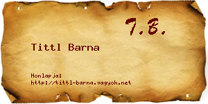 Tittl Barna névjegykártya